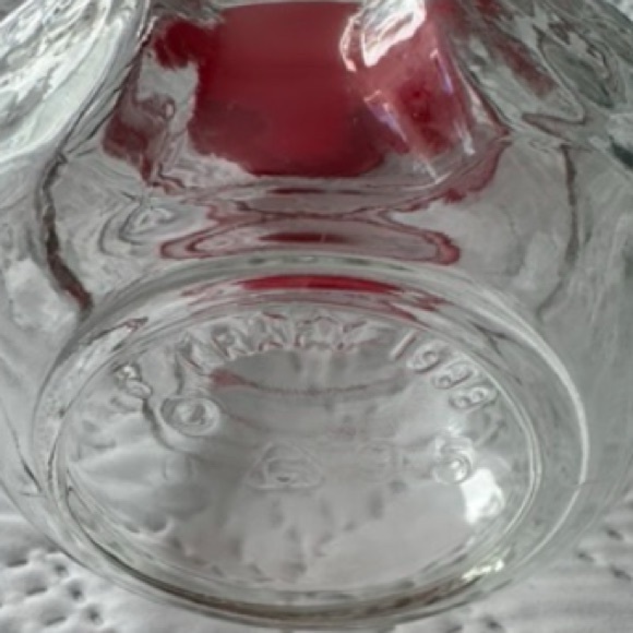 Kraft Glass Bear Peanut Butter 1980s Vintage Jars Red and Green Lids Piggy Bank - Picture 10 of 10